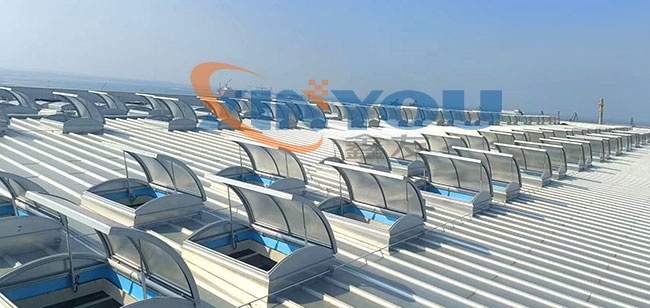 工程快讯——万华集团烟台综合仓库排烟天窗工程验收